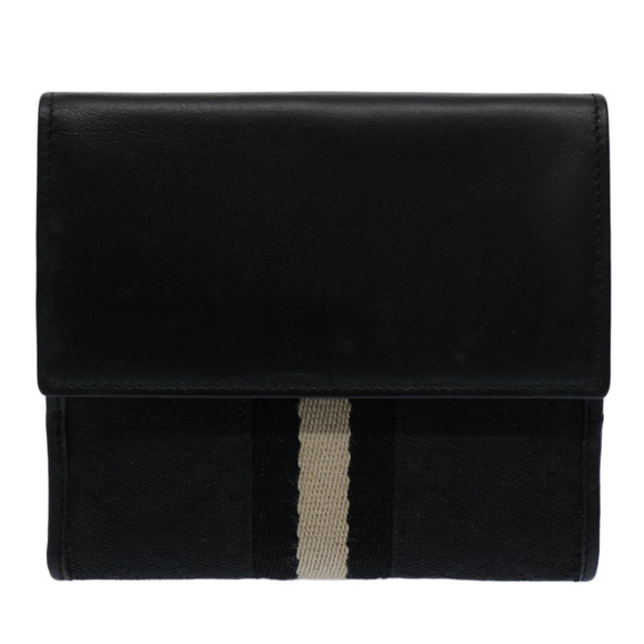 GUCCI GG Canvas Sherry Line Jackie Wallet Black White Auth 60081A - Picture 2 of 16